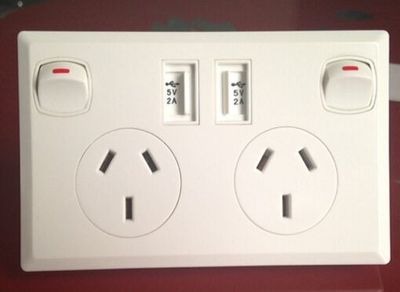 Dual USB charger wall Power Point Socket 
