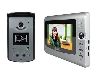 Wired 7 inch Color Video Door Phone Intercom Doorbell HD Camera 1 Monitor 1 RFID Access Camera