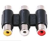 3 Way RCA Female Jack to 3 RCA Female Jack Connector AV Coupler Cable Adapter 