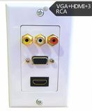 HDMI VGA 3RCA AV Wall Plate Composite Video Audio Adapter Jack Outlet